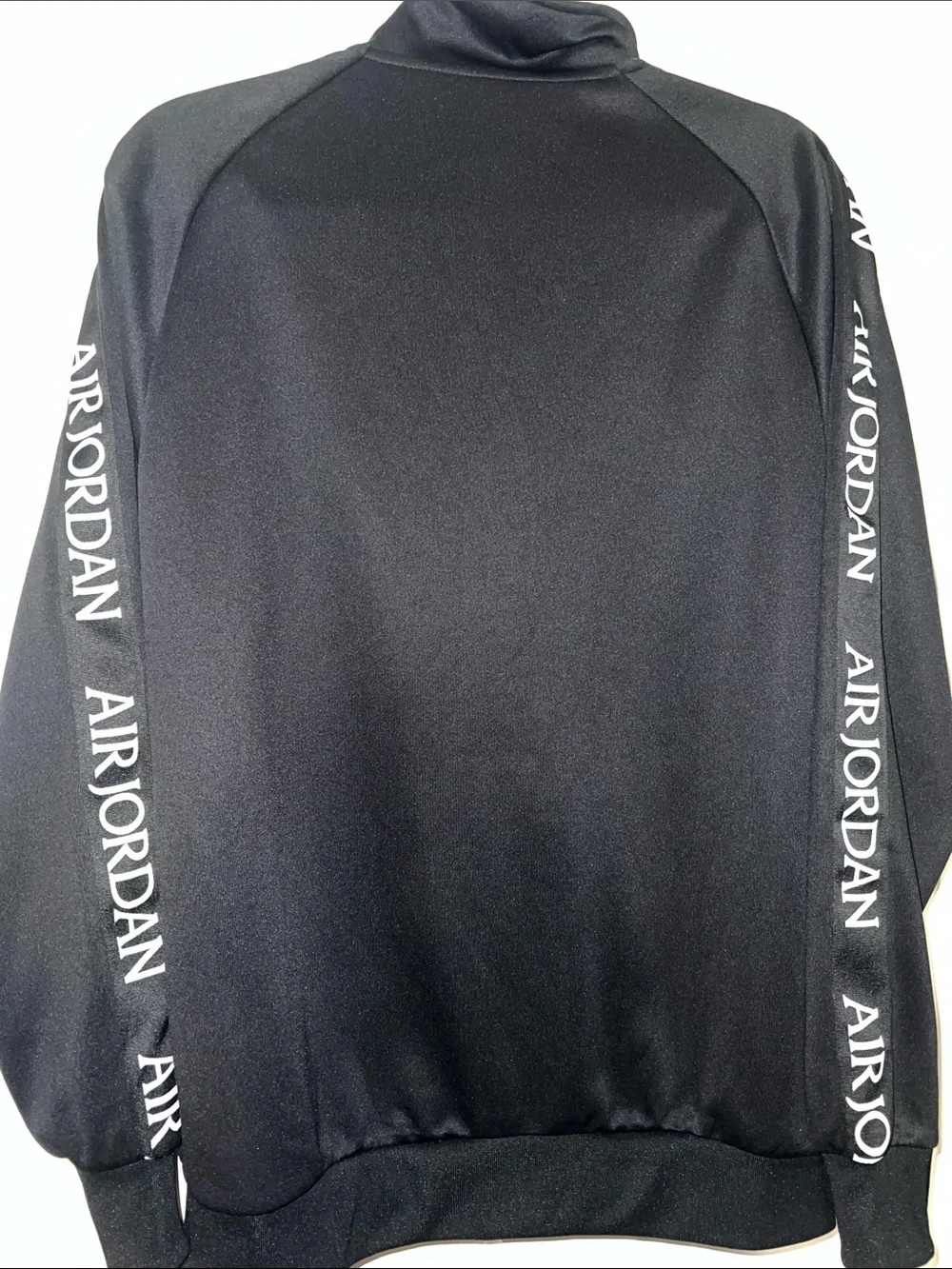 Jordan Black Track Jacket with White Logo and Sleeve Script